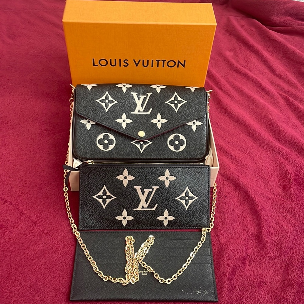 Louis Vuitton Black & Cream Monogram Envelope Crossbody Bag
